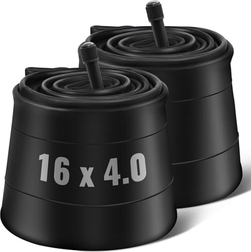 PAKCHEF 16 x 4.0 Inner Tube with Schrader Valve - Ideal for Kids Electric Bike with 16 Inch Fat Tires - Butyl Rubber Durable & Reliable Performance (2 Pack)