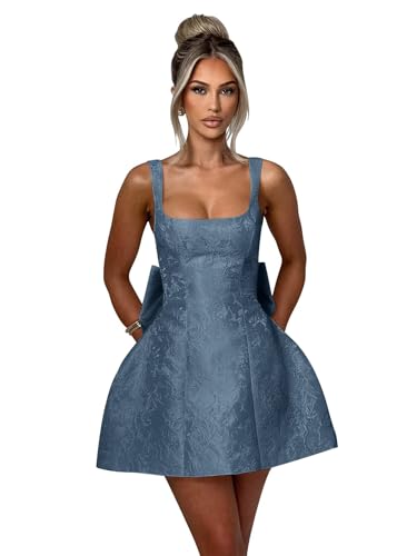 Satin Short Homecoming Dresses with Bow A Line Sleeveless Prom Cocktail Mini Party Dress for Teens