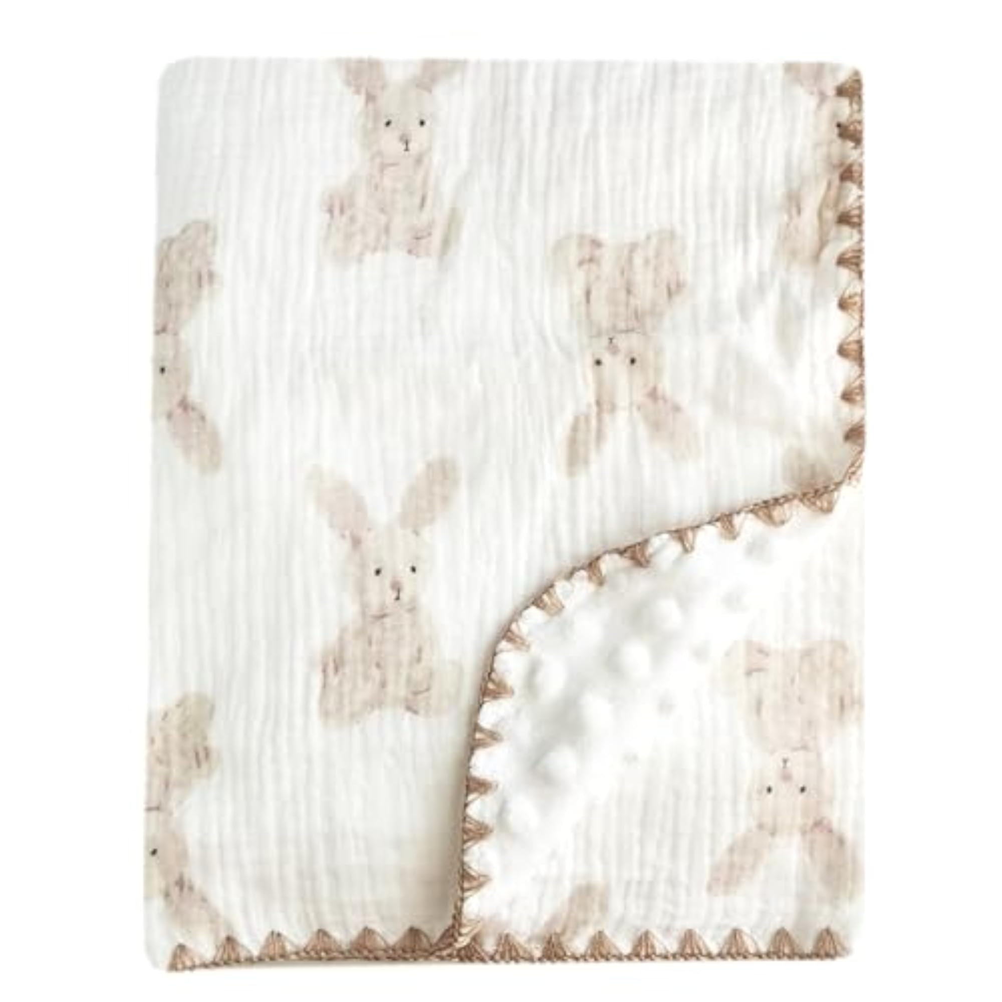 Baby Soft Muslin Thick Blanket with Bunny Print