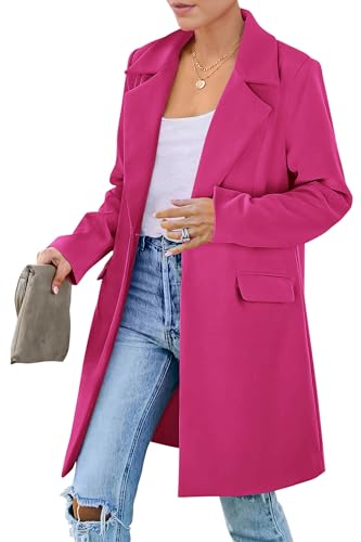 Women's blazer jacket with pockets, mid-length, 2025