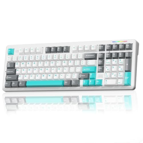 Image of LINGBAO K98 - 96% Mechanical Keyboard Wireless,10000mAh Battery,Wireless Gaming Keyboard BT5.0 /2.4G /USB-C, Gasket Hot Swappable,RGB Backlit, Creamy Sounding Keyboards with Number Pad for Win /Mac /PC