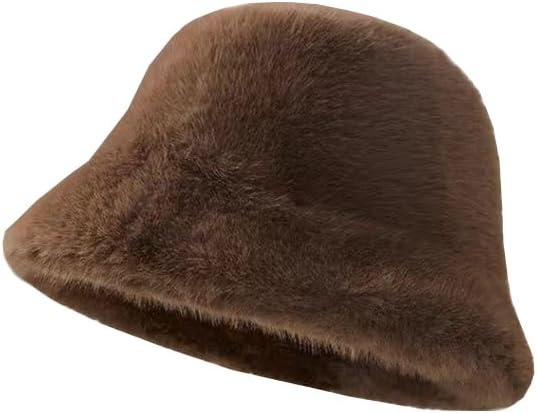 Ladies Warm Artificial Fur Winter hat Imitation Fur Winter Barrel hat Plush Warm hat Plush Fisherman's hat