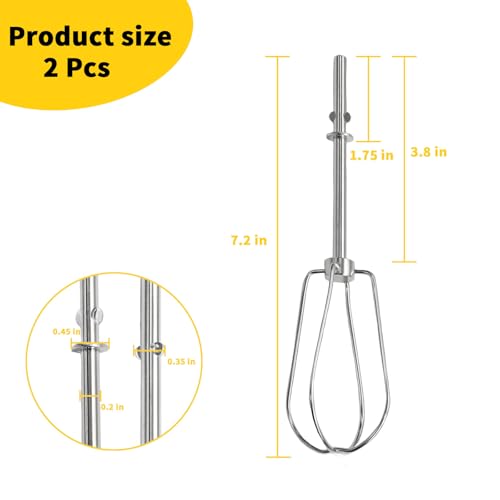Image of Hand Mixer Beater for KitchenAid 2 Pack | replacement beaters Compatible with W10490648, KHM2B, AP5644233, PS4082859 Parts