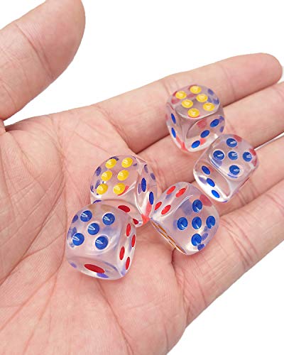 50 Pieces 6 Sided Dice Set,16MM Acrylic Dice 10 Colors - Thumbnail 5