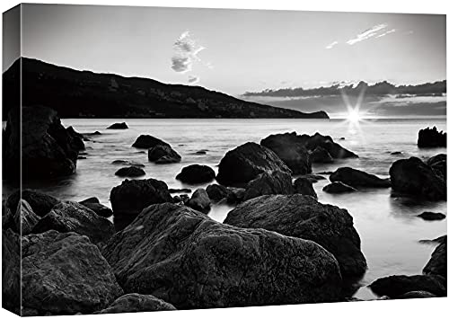 SIGNFORD Canvas Print Wall Art Rock Formations in Shallow Water