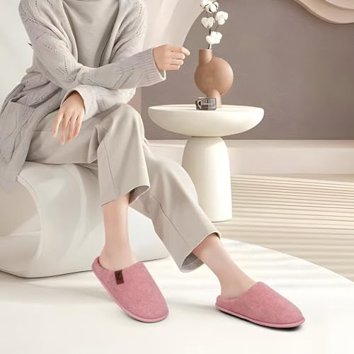 Image of COFACE Unisex Mens Womens Cozy Memory Foam Scuff Slippers Casual Slip On Warm House Shoes Indoor /Outdoor Felt Sandal Slippers Size 4-15