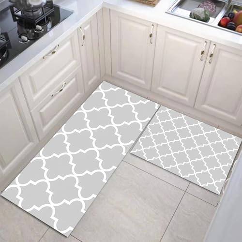 Alfombrillas de cocina lavables y duraderas con base de seguridad antideslizante gris carbón 2
