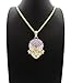 BLINGFACTORY HIP HOP ICED GOLD PLATED PUNKY STYLE CZ PENDANT & 3mm 24