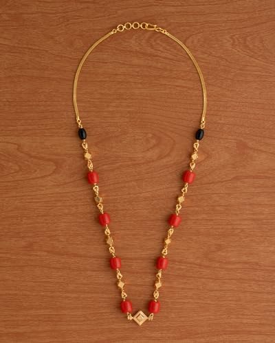 Image of Radha's Creations jewellery GSB mangalorean chain for women one gram gold