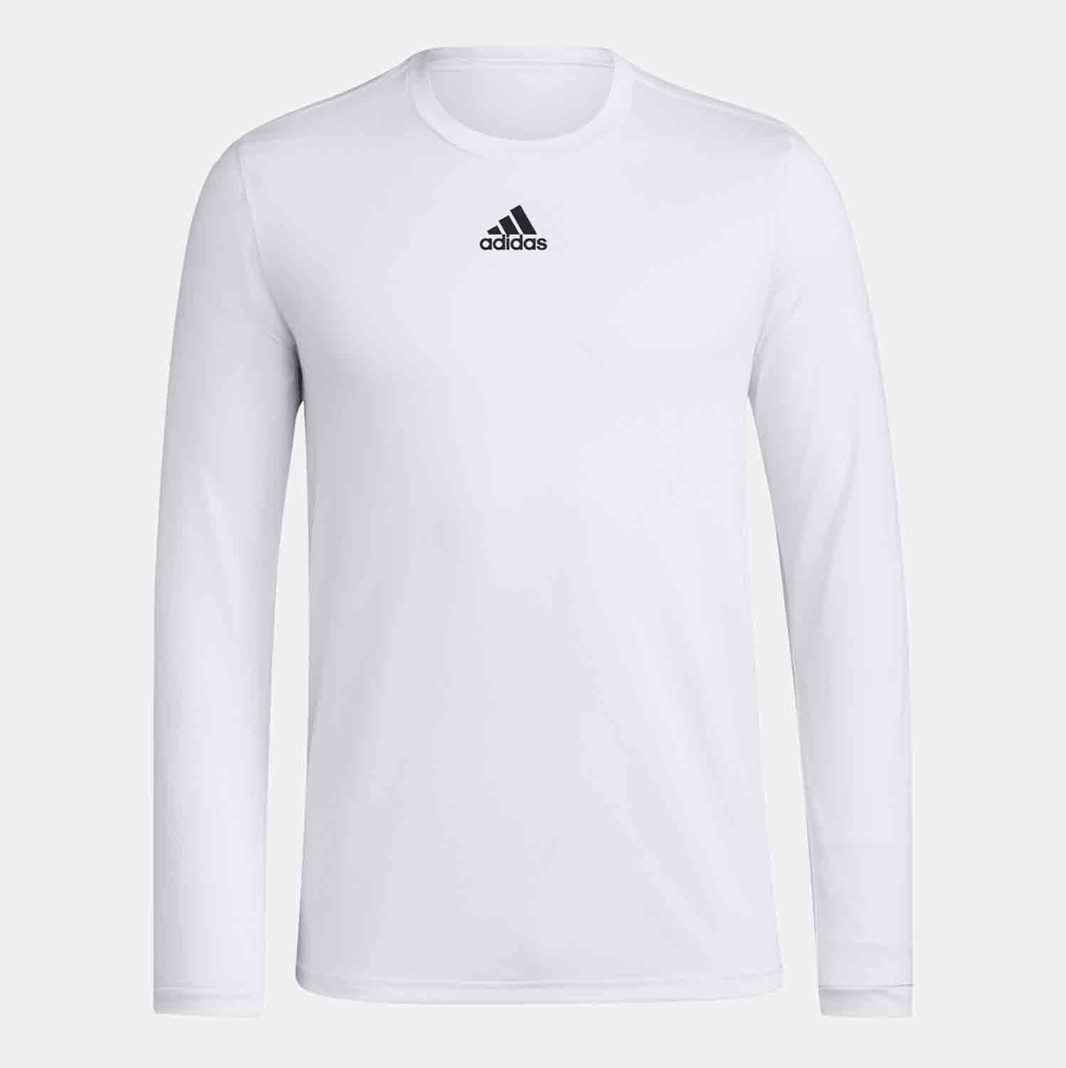 adidas Mens LS Pregame Bos Tee White LG
