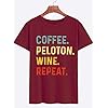 Coffee-Wine-Repeat-T-Shirt-Women-Letter-Print-Tee-Shirt-Drinking-Alcohol-Shirt-Wine-Lovers-Shirt-Tops Coffee Shirts for Women Graphic Tees Shirt Coffee Letter Print Shirt Tops Funny Saying (Wine Red, Medium)