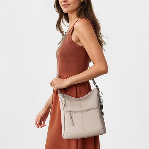 Image of The Sak Lucia Leather Crossbody Purse - Premium Leather Women's Handbag for Everyday & Travel - Cross Body Bag With Zipper