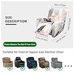 FUANGUI Recliner Chair Cover 4-Pieces Lazyboy Cover for Recliner Chair with Storage Pockets Furniture Protector for Living Room, Jacquard Sofa Slipcover for Kids, Pets, Dog and Cat, 06 - Image 4