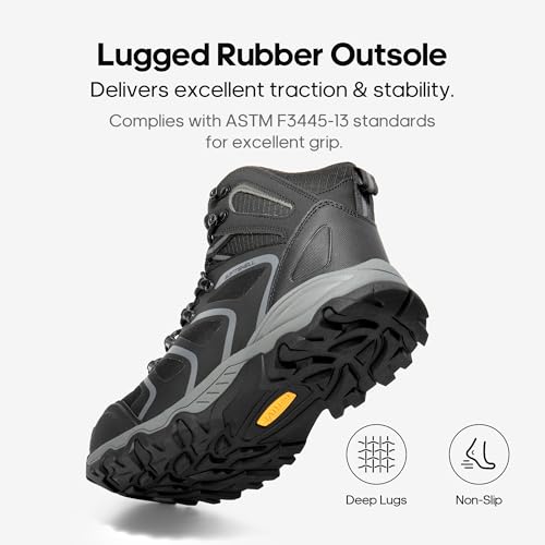 Image of NORTIV 8 Waterproof Work Boots for Men Steel Toe Safety Construction Boots ARMADILLO-STL