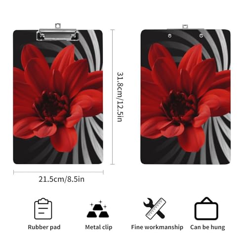 Porte-bloc acrylique fleur rouge pour ranger vos feuilles A4 - 2