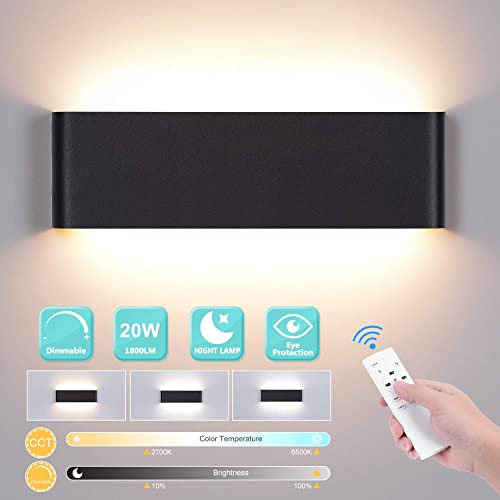 TZSMUM LED Wandleuchte Mit Fernbedienung - Dimmbar & Farbtemperaturregelbar Für Badezimmer