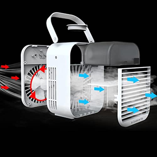 Image of Portable Mini Air Conditioner Desktop Fan Cooler Humidifier Purifier White