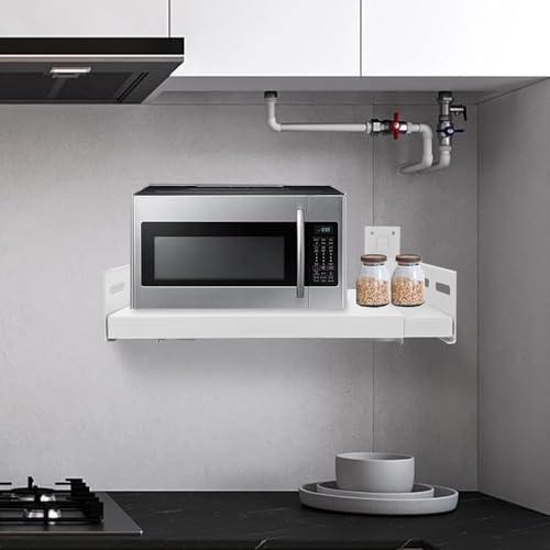 Estante para microondas ahorra espacio mueble de cocina de pared sin taladrar 7