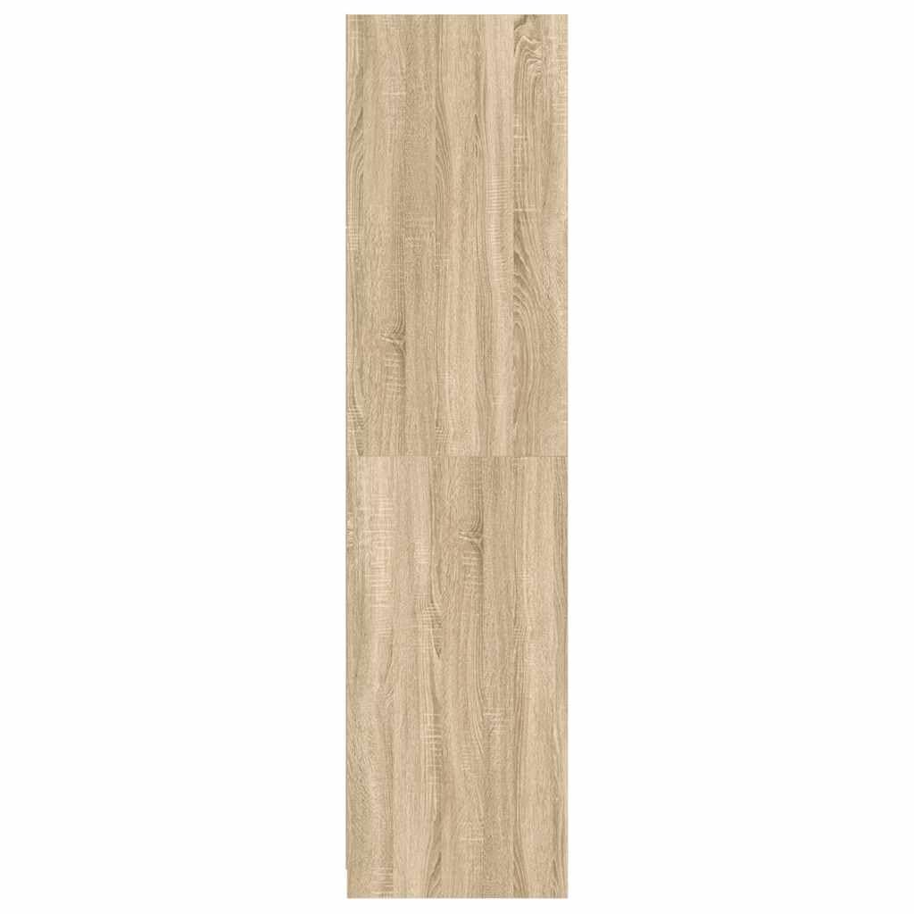 Szafa na ubrania dąb Sonoma 100 x 50 x 200 cm, materiał drewnopochodny z 4 przegródkami, drążek wiszący i dużo miejsca do przechowywania, do sypialni, korytarza, pokoju dziecięcego i wielu