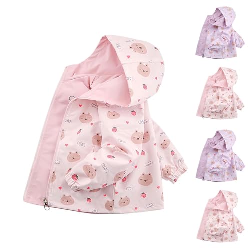 JIANGML Regenjacke Baby 80/86 Rosa Bärenmuster