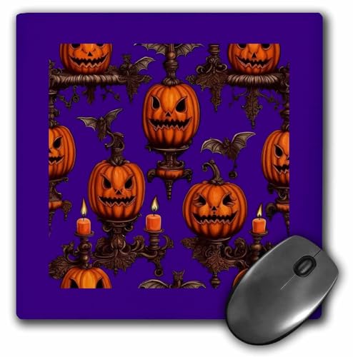 3dRose Jack O Lanterns, Flying Bats and Gothic Candle Sconce Cut Out - Mouse Pads (mp-384357-1)