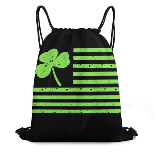 Shamrock Flag Drawstring Backpack Durable Sport Gym Bags Daypack for Men Women 35 * 42cm
