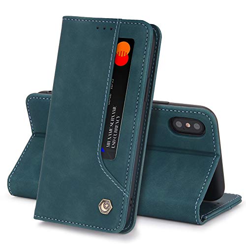 Capa tipo Carteira MOONCASE para iPhone XS Max, Capa Protetora Flip Magnético de Couro PU com Titula