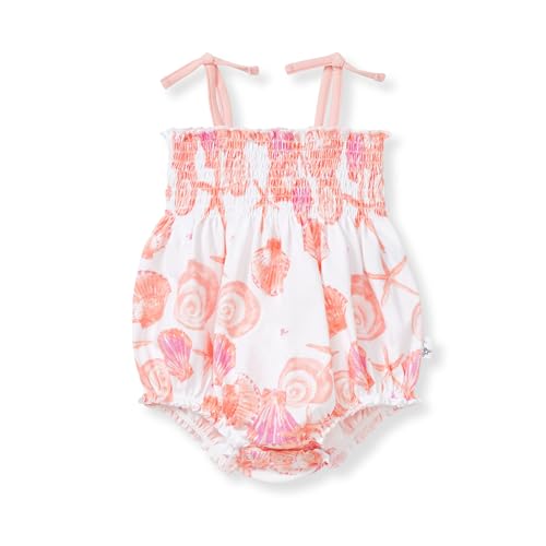 Image of Burt's Bees Baby Baby Girls Romper - 100% Organic Cotton, One-Piece Shortall Girl Outfit for Sizes Newborn to 24 Months