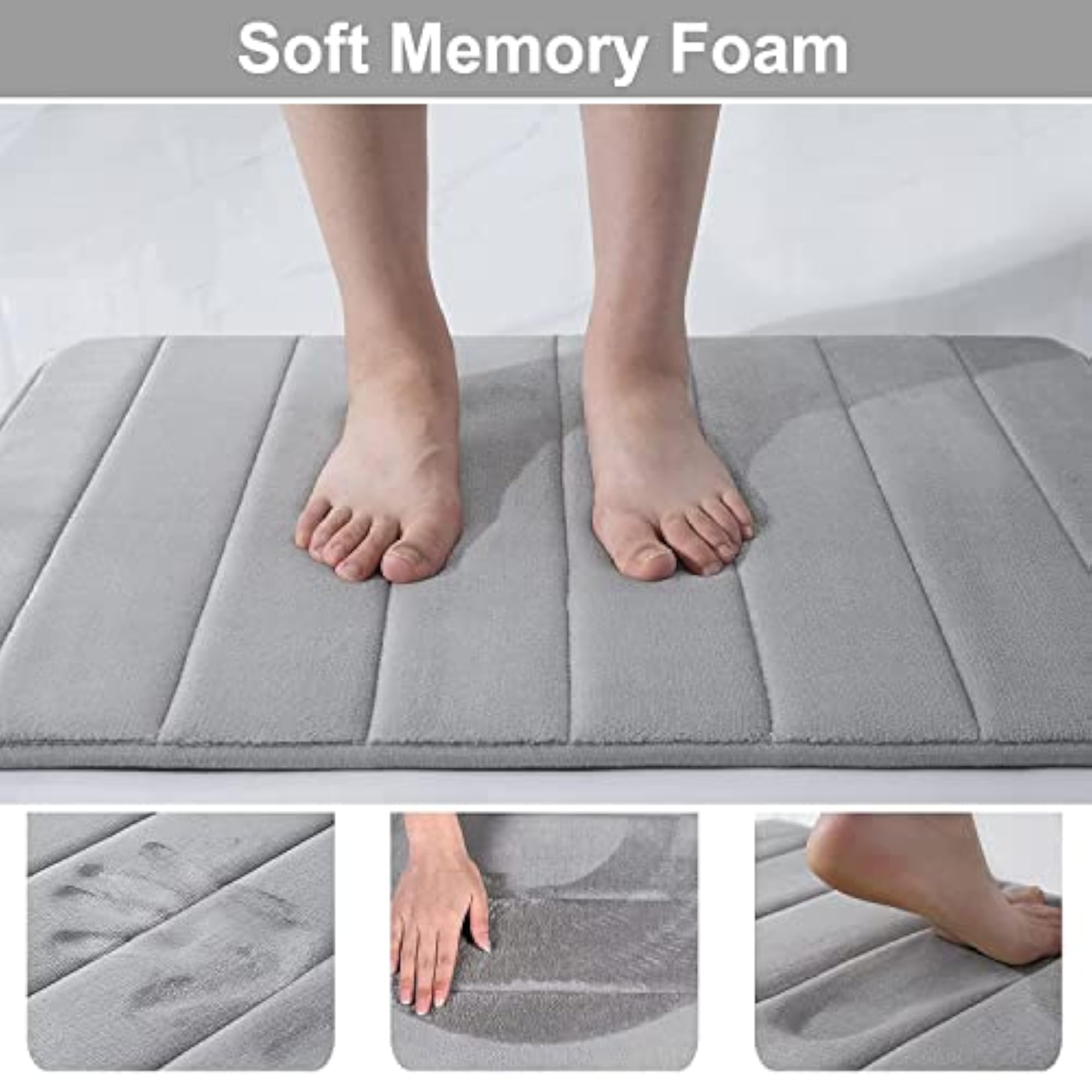 Memory Foam Bathroom Mat, Absorbent Decorative Mats