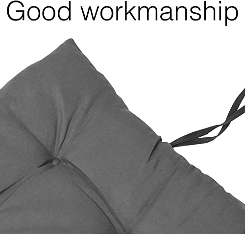 Image of Super Comfy Long Rocking Chair Cushion /Bench Back Seat Pad Cotton Handmade Quilts (Grey -18 x 50 Inch)