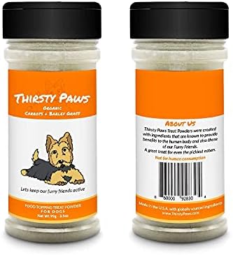 Amazon Com Thirsty Paws Dog Food Topper Dog Treat Powder Organic Carrots Barley Grass Pet Supplies