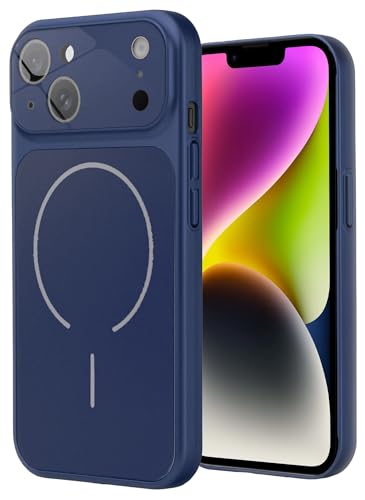 Image of SHINESTAR Premium Luxury Case Compatible with iPhone 14 | Protective Back Cover with Camera Lens Safety | Wireless Charging Support | Slim Fit Durable Design | Enhanced Grip Protection Blue