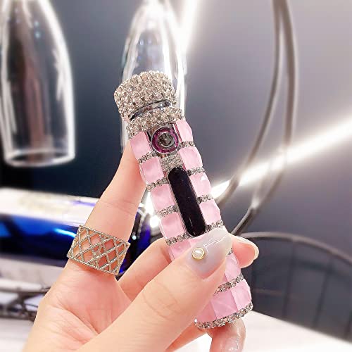 Encendedor eléctrico USB SENDEREAL con cristales rosas miniatura 1