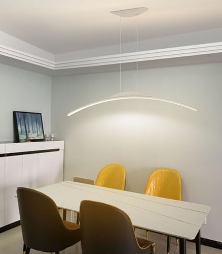 Lámpara de mesa de comedor lineal con luces LED regulables para cenas modernas. 3