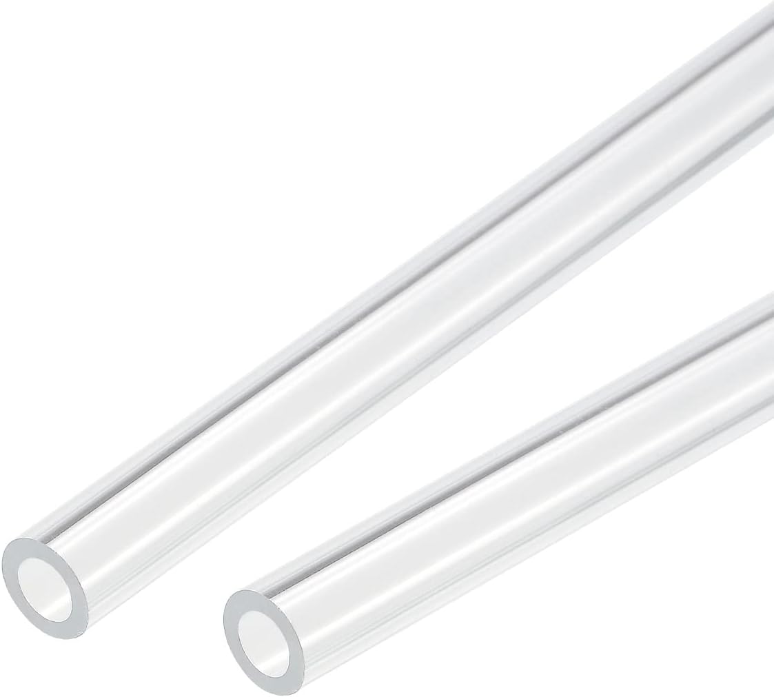 Clear Round Tube 6mm(1/4") ID 10mm(3/8") OD 10" for Lamps and Lanterns, Water Cooling System 2pcs