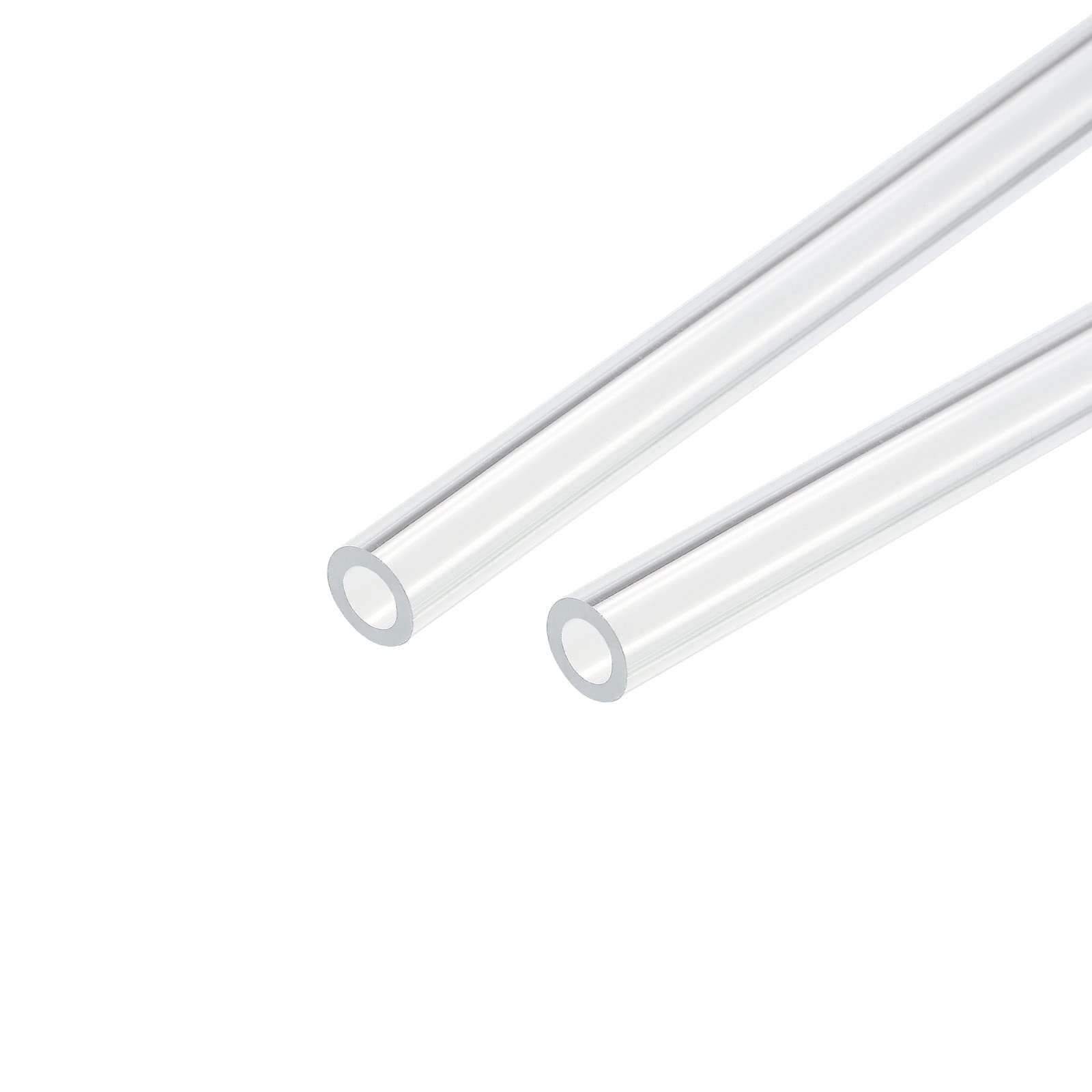MECCANIXITY Acrylic Pipe Clear Rigid Round Tube 4mm(5/32") ID 8mm(5/16") OD 10" for Lamps and Lanterns, Water Cooling System 2pcs