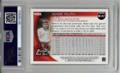 2010 TOPPS UPDATE #US317 BABE RUTH BASEBALL CARD BOSTON RED SOX PSA 10 POP 5
