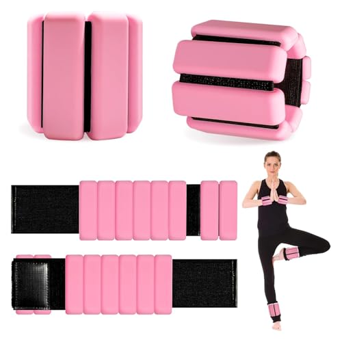 Pesas de muñeca, 2 pesas ajustables de silicona para mujeres y...