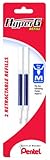 Pentel Refill Ink for HyperG Gel Pen, 0.7mm Line, Permanent, Blue Ink, 2 Pack (KLR7BP2C)
