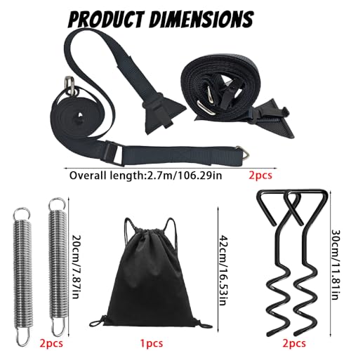 Sturmband Camping Markise,Sturmband für Vorzelt,Sturmsicherung Markise Wohnmobil,Abspanngurte Markise Wohnmobil, Sturmsicherung Vorzelt,Markise Abspannset,Wohnwagen hold down Side kit mit Sturmleine