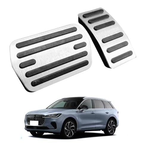 DUKLASSQ Car Pedal Covers for Lincoln Corsair 2020 2021 2022 2023 2024, Auto Aluminum Gas Pedal Covers Accessories Replacement, Non-Slip Accelerator Brake Foot Rest Pedals(Set of 2)