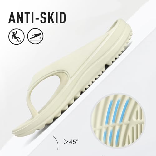 shevalues Orthopedic Sandals for Women Arch Support Recovery Flip Flops Pillow Soft Summer Beach Shoes, Bone 38 (7-7.5 Women/5.5-6 Men) - Image 6