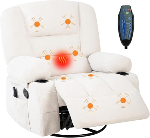 Sillón reclinable tapizado en chenille blanco miniatura 1
