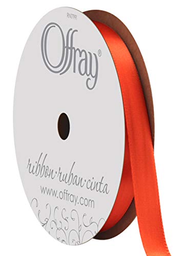 Image of Berwick Offray 688678 3 /8 inch Wide Single Face Satin Ribbon, Poppy Red, 6 Yds