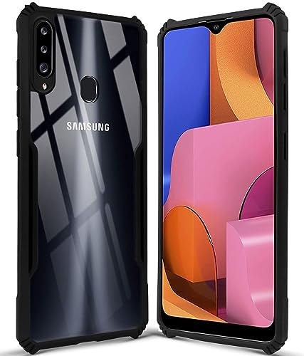 Image of Jkobi Back Cover Case for Samsung Galaxy A20s (Shockproof with Polycarbonate Clear Panel | Professional Black)