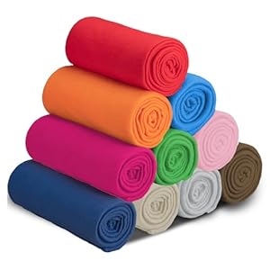 10 Pack Fleece Throw Blanket Bulk for Sofa, Soft Cosy Fluffy Blankets, Warm Bed Throws for Home Bedroom Office Wedding Travel Camping, 127 x 152 cm
