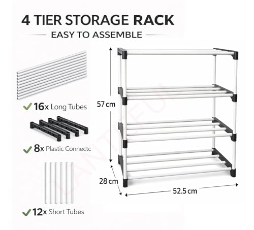 Image of Book Self 4 Layer Portable Book Shelf, Kids Books Racks for Home Plastic, Bookshelf for Home, Book Shelves, Book Stand, Book Organizer, Book Rack for Study Room /Library /Bedroom