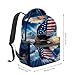 CUEBOS Bald Eagle Backpack, Polyester Laptop Bag, American Flag Wing and Sky Background Backpacks, Patriotic Back Pack, Rucksack Gifts for Men, Teens Bookbag, Travel Daypack, Hiking, Camping