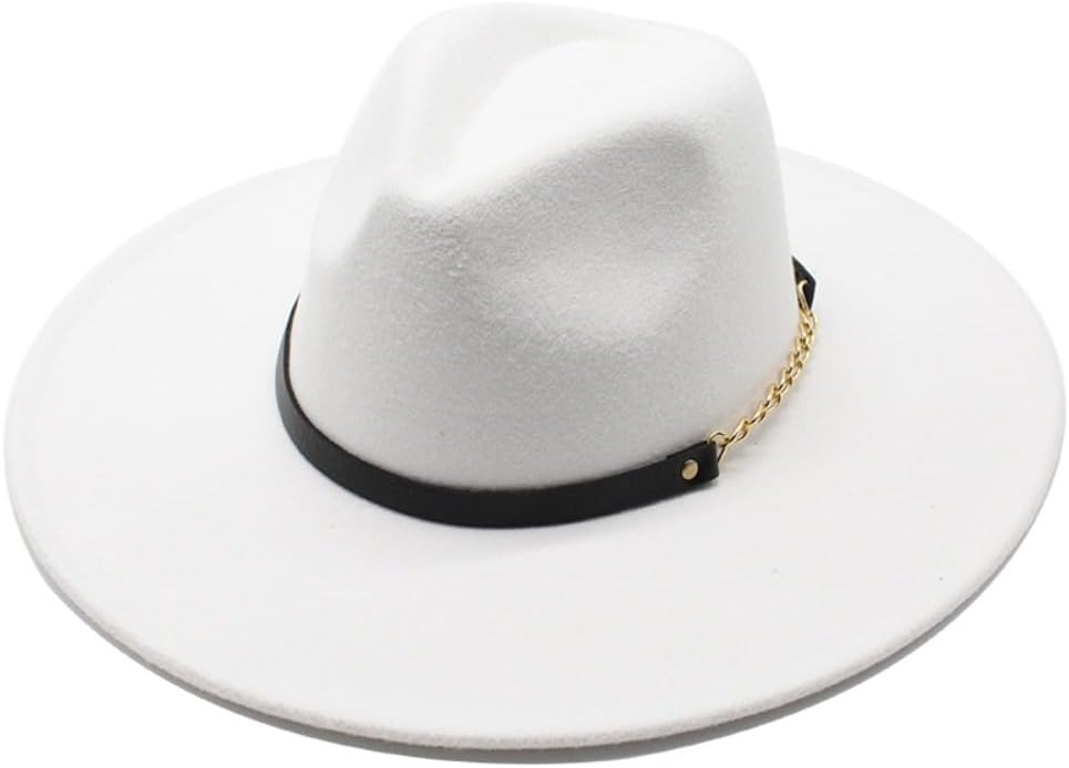 Western Classic Black Wool Felt Fedora Hat, Leather Band Detail,Structured Design