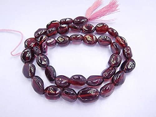 Perles de grenat rouge naturel ovales lisses pour création de bijoux LKBEADS